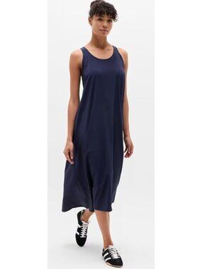 Athleta Presidio Traveler Maxi Navy Blue Midi Dress-sz Large